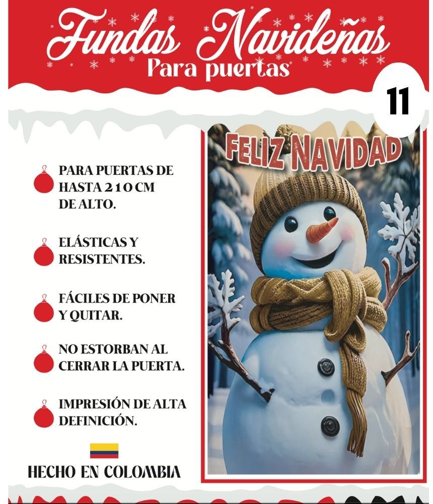 ✨ Funda Navideña para Puerta – Dale la bienvenida a la Navidad desde tu puerta🎄