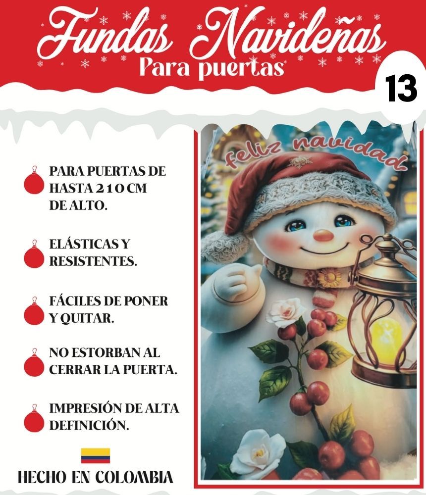 ✨ Funda Navideña para Puerta – Dale la bienvenida a la Navidad desde tu puerta🎄