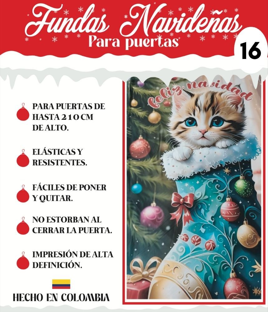 ✨ Funda Navideña para Puerta – Dale la bienvenida a la Navidad desde tu puerta🎄