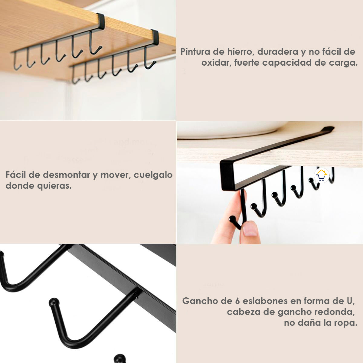 Ganchos para colgar estantes de cocina y armario 1+1 GRATIS