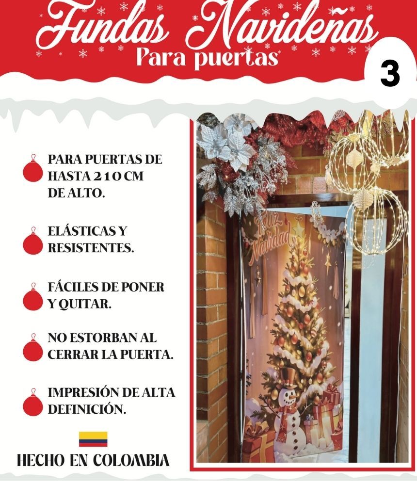 ✨ Funda Navideña para Puerta – Dale la bienvenida a la Navidad desde tu puerta🎄