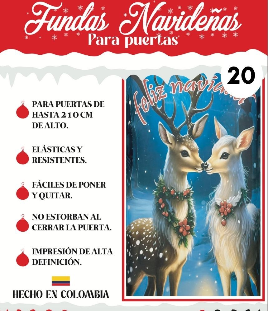✨ Funda Navideña para Puerta – Dale la bienvenida a la Navidad desde tu puerta🎄