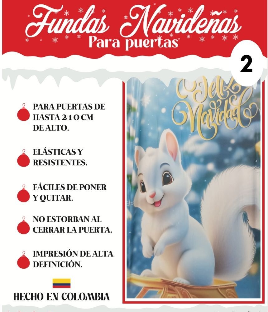 ✨ Funda Navideña para Puerta – Dale la bienvenida a la Navidad desde tu puerta🎄