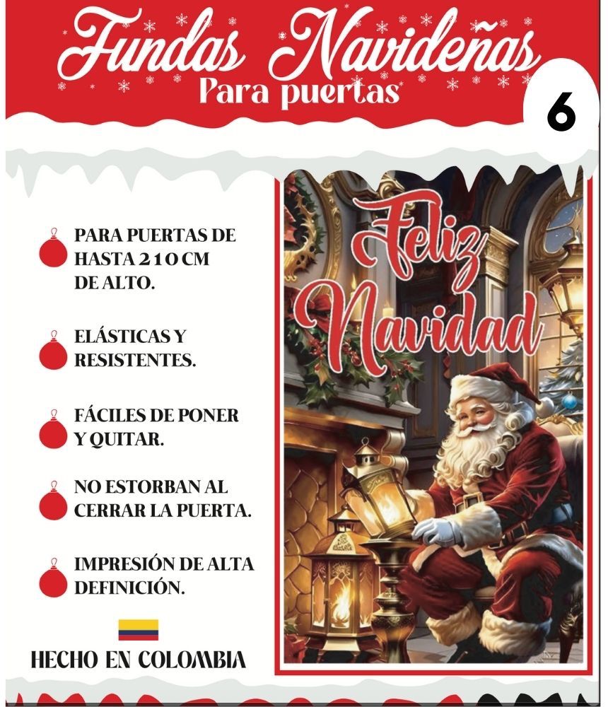 ✨ Funda Navideña para Puerta – Dale la bienvenida a la Navidad desde tu puerta🎄