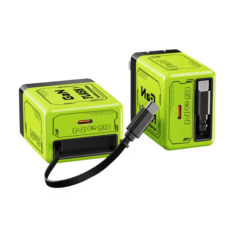 Adaptador de carga rápida con cable retráctil y conector tipo C