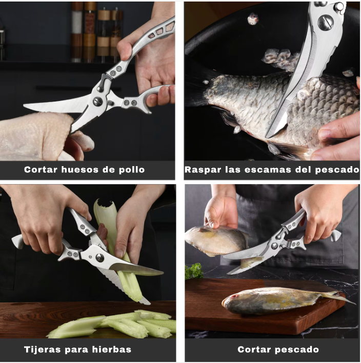 TIJERAS ALEMANAS DE COCINA®️ EN ACERO INOXIDABLE