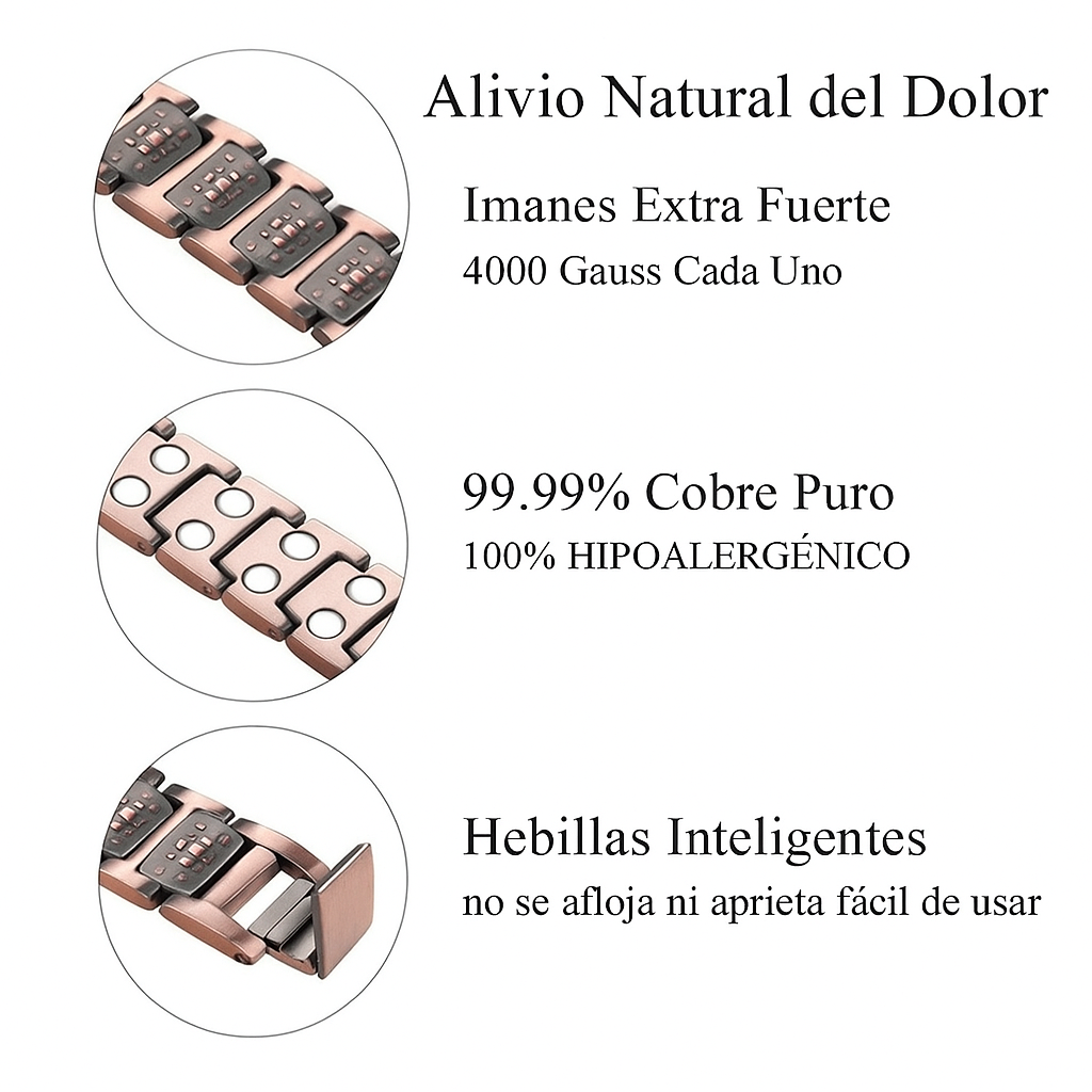 Pulsera Magnética – Descubre el poder del cobre auténtico en tu bienestar.