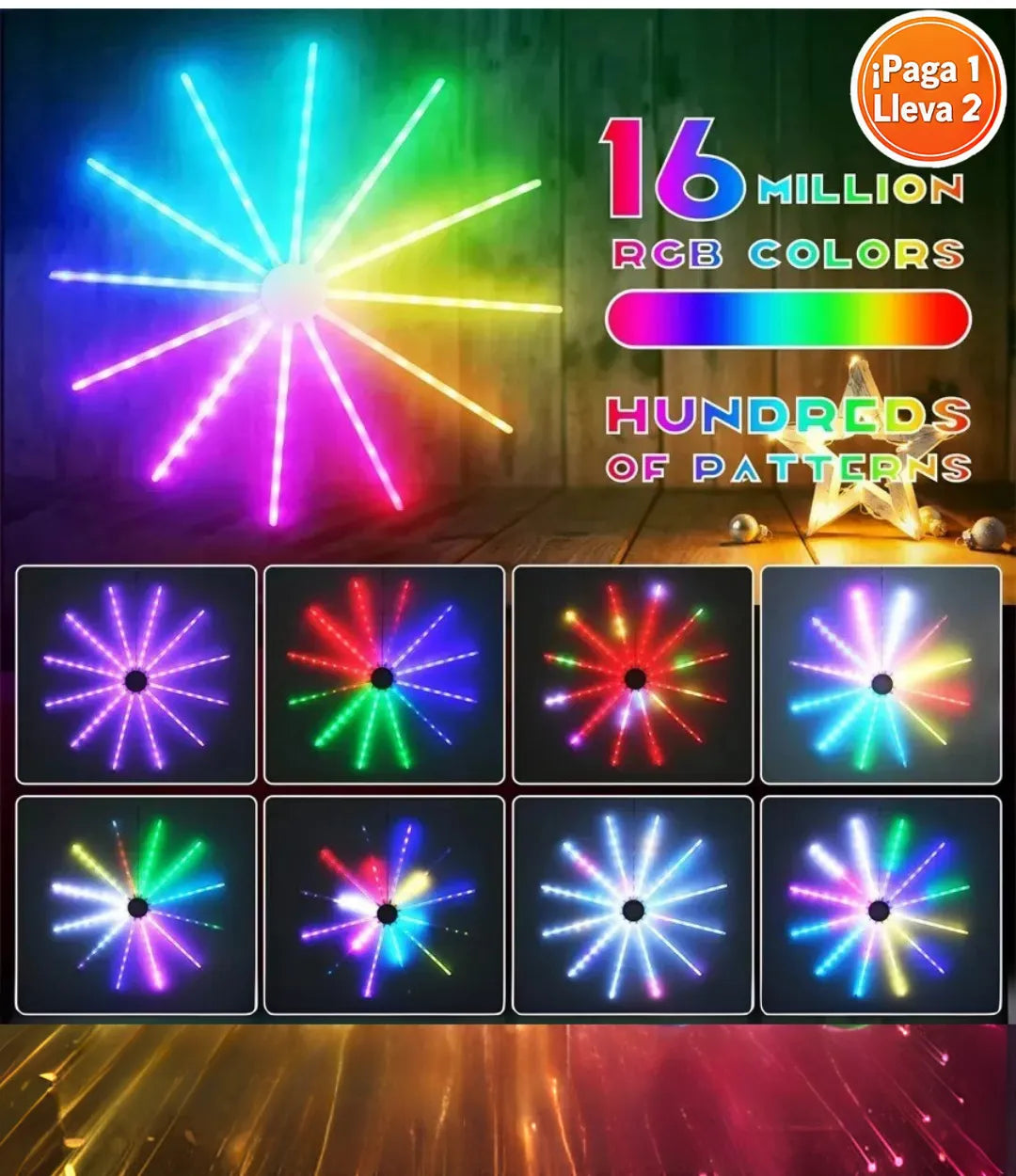 Luces Navideñas con Sensor de Sonido – ¡Convierte tu casa en un show de fuegos artificiales!