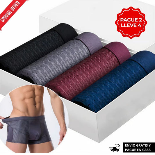 BÓXER DE FIBRA DE BAMBÚ: COMODIDAD DURANTE TODO EL DÍA! PAGUE 2 LLEVE 4