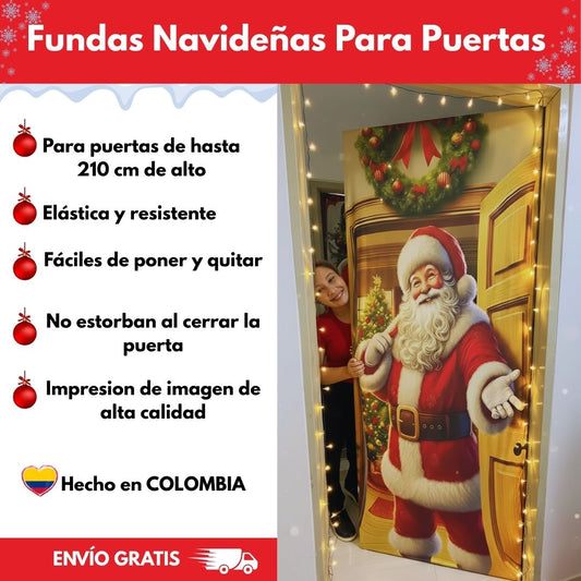 ✨ Funda Navideña para Puerta – Dale la bienvenida a la Navidad desde tu puerta🎄