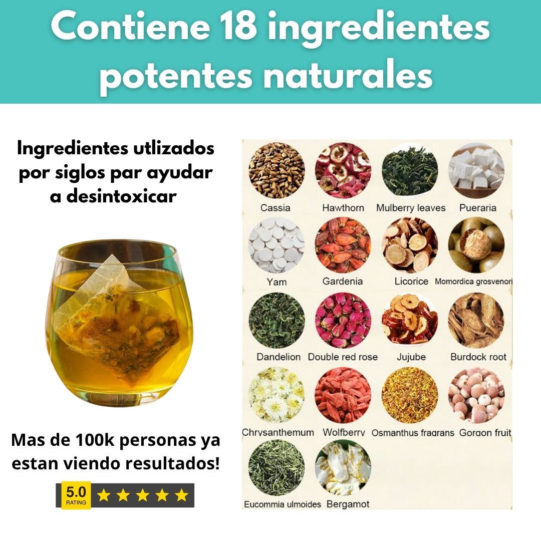 Té DETOX 18 🍃 Apoya los procesos naturales de depuración de tu cuerpo