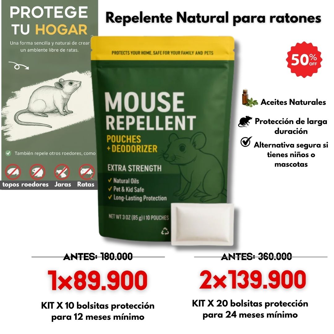 Repelente Natural para Ratones™ Protege tu hogar y tu familia de forma segura.